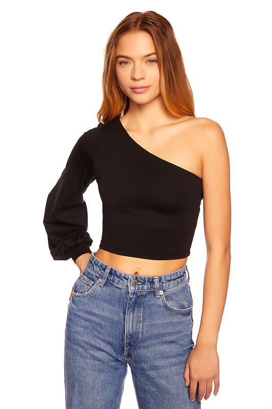 one arm at waist gather sleeve top